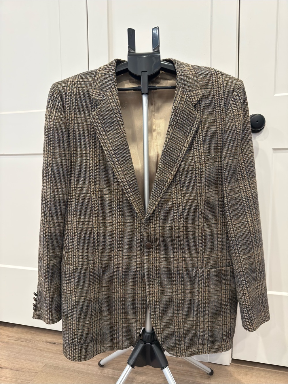 Valentino | Blazer / Jacket | Vintage | Plaid | Tan & Brown | US Sz 48 (XL) $800